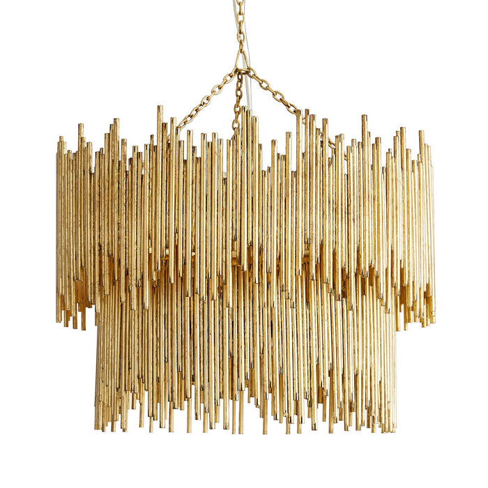 Arteriors 84006 Eight Light Pendant, Gold Leaf