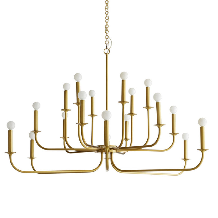 Arteriors 89105 18 Light Chandelier, Antique Brass