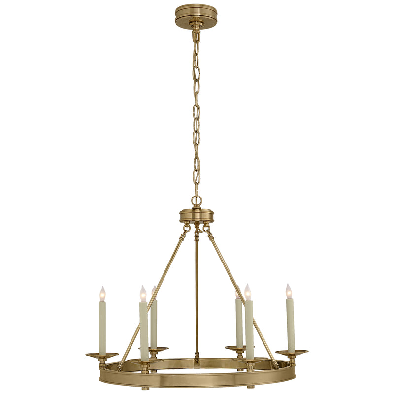 Visual Comfort Signature CHC 1600AB Six Light Chandelier, Antique-Burnished Brass