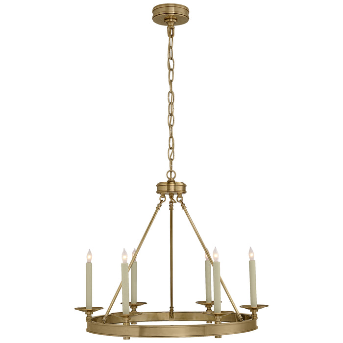 Visual Comfort Signature CHC 1600AB Six Light Chandelier, Antique-Burnished Brass