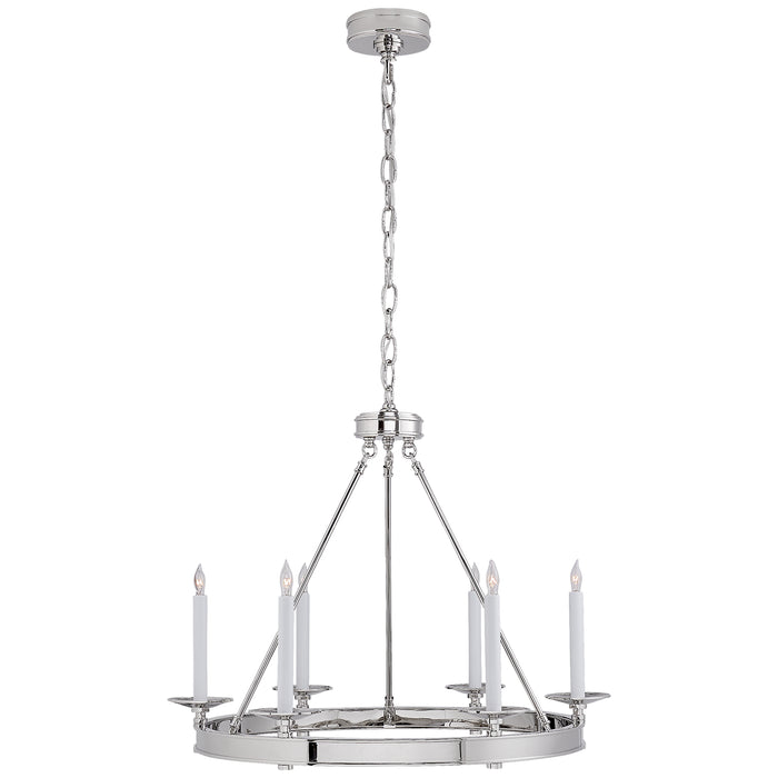 Visual Comfort Signature CHC 1600PN Six Light Chandelier, Polished Nickel