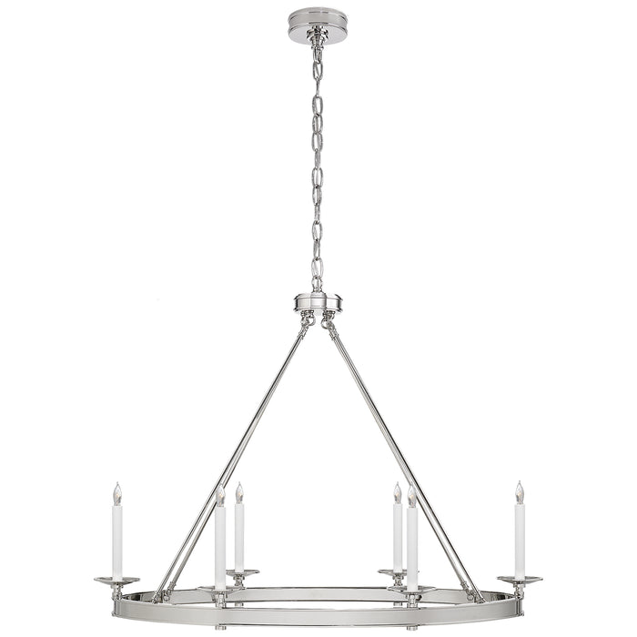 Visual Comfort Signature CHC 1603PN Six Light Chandelier, Polished Nickel