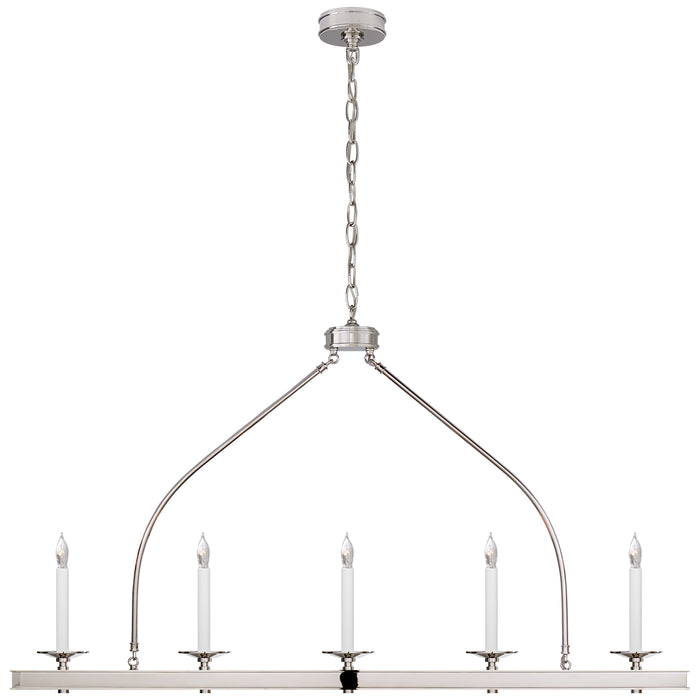 Visual Comfort Signature CHC 1605PN Five Light Linear Pendant, Polished Nickel
