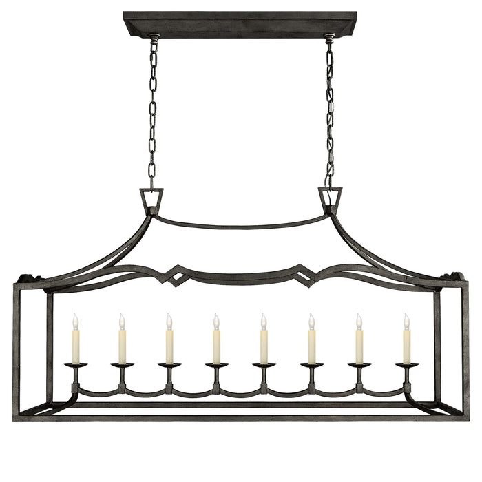 Visual Comfort Signature CHC 2183AI Eight Light Linear Pendant, Aged Iron