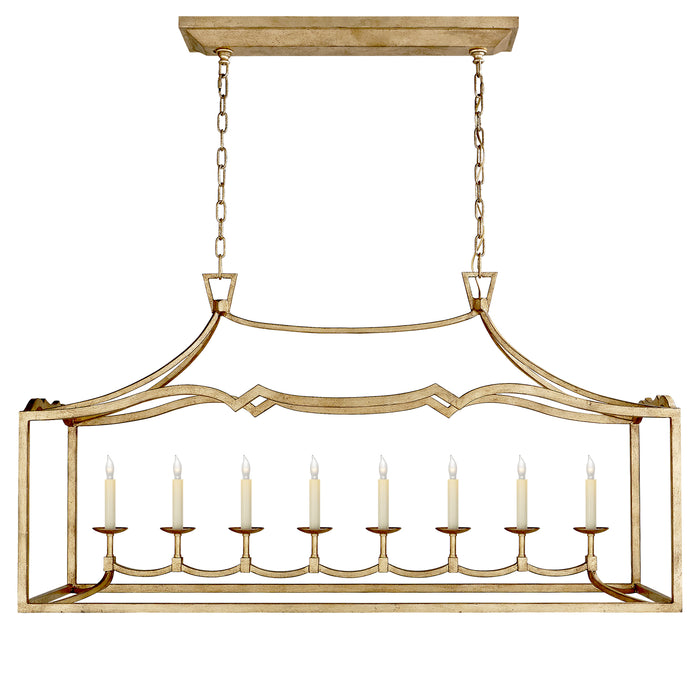 Visual Comfort Signature CHC 2183GI Eight Light Linear Pendant, Gilded Iron
