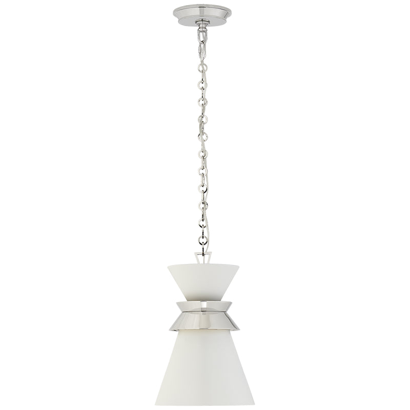 Visual Comfort Signature CHC 5240PN-WHT One Light Pendant, Polished Nickel