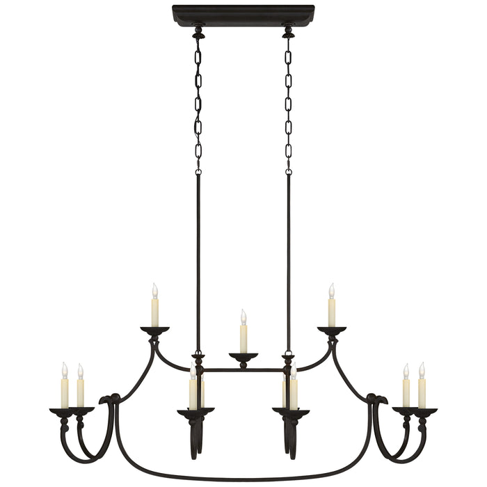 Visual Comfort Signature CHC 5495AI 11 Light Linear Pendant, Aged Iron