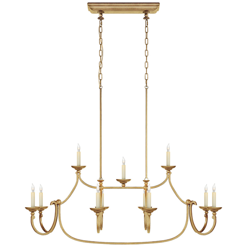 Visual Comfort Signature CHC 5495GI 11 Light Linear Pendant, Gilded Iron