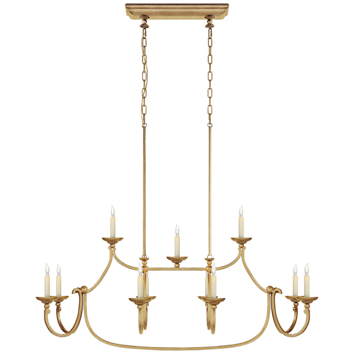 Visual Comfort Signature CHC 5495GI 11 Light Linear Pendant, Gilded Iron