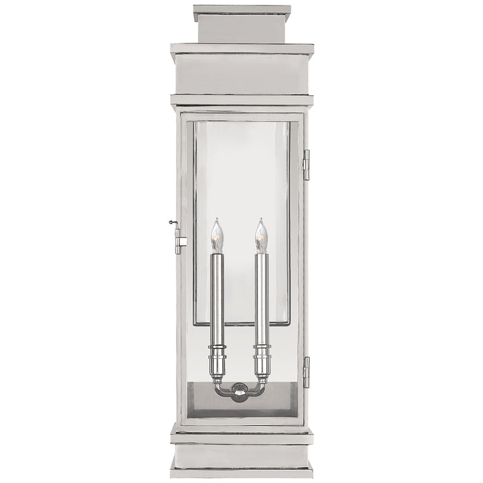 Visual Comfort Signature CHD 2911PN-CG Two Light Wall Lantern, Polished Nickel