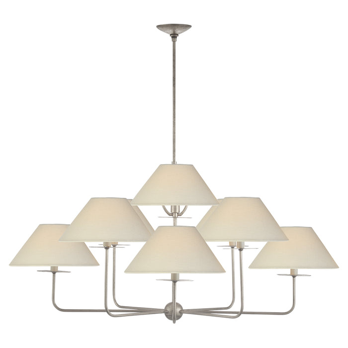 Visual Comfort Signature NW 5070BSL-L Nine Light Chandelier, Burnished Silver Leaf