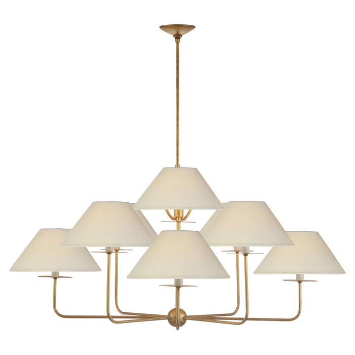 Visual Comfort Signature NW 5070GI-L Nine Light Chandelier, Gilded Iron