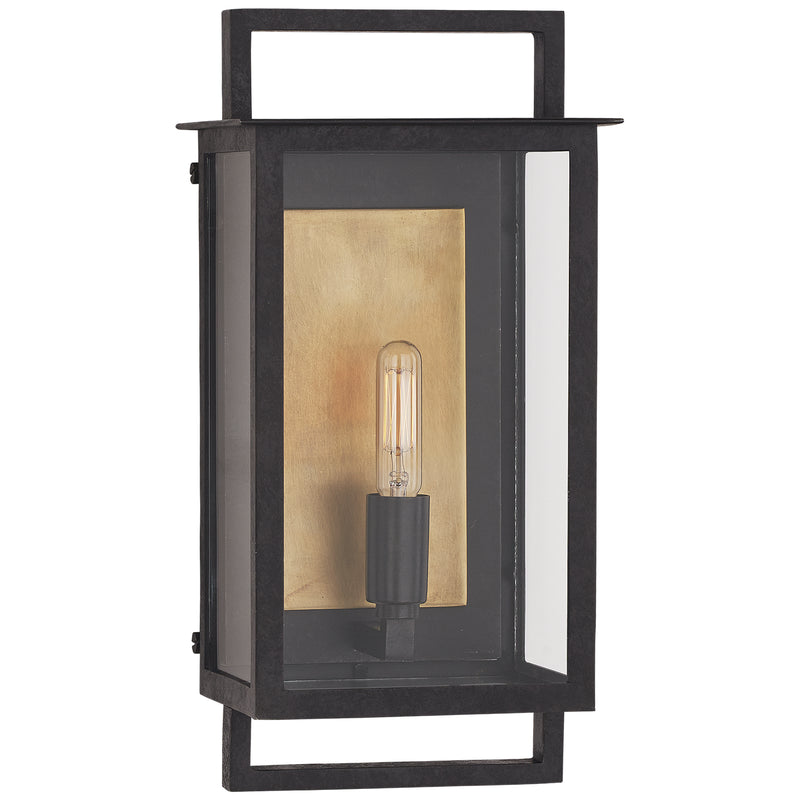 Visual Comfort Signature S 2190AI-CG One Light Outdoor Wall Sconce, Aged Iron and Clear Glass