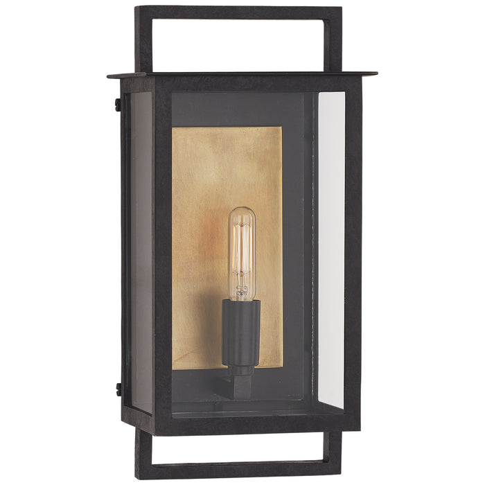 Visual Comfort Signature S 2190AI-CG One Light Outdoor Wall Sconce, Aged Iron and Clear Glass