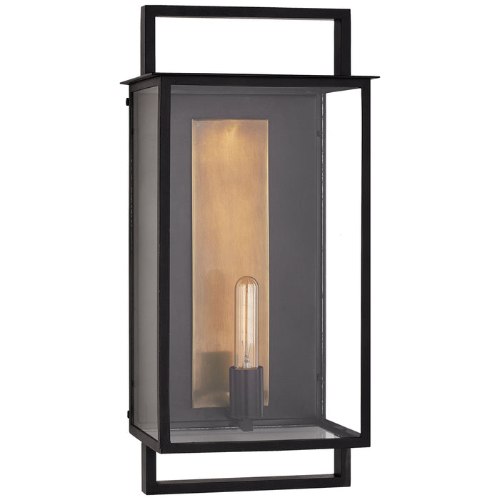 Visual Comfort Signature S 2192AI-CG One Light Outdoor Wall Sconce, Aged Iron and Clear Glass