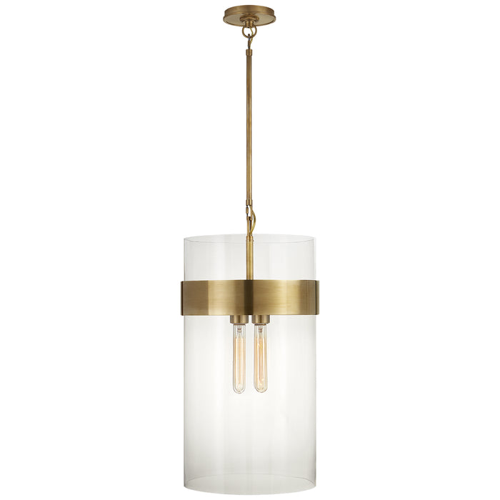 Visual Comfort Signature S 5674HAB-CG Four Light Pendant, Hand-Rubbed Antique Brass