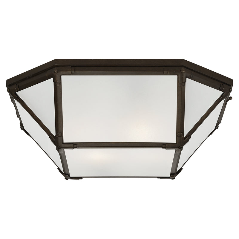 Visual Comfort Signature SK 4009AZ-FG Four Light Flush Mount, Antique Zinc