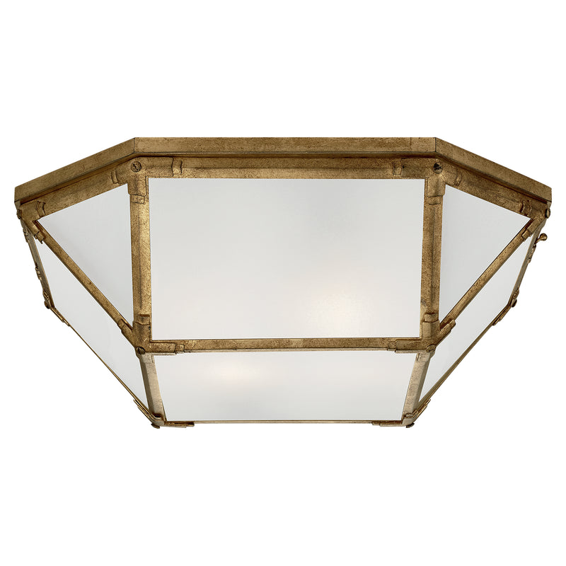 Visual Comfort Signature SK 4009GI-FG Four Light Flush Mount, Gilded Iron