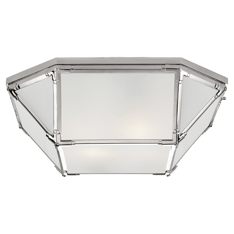 Visual Comfort Signature SK 4009PN-FG Four Light Flush Mount, Polished Nickel