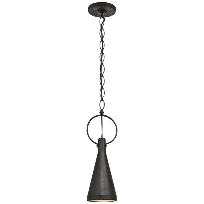 Visual Comfort Signature SK 5360NR-AI One Light Pendant, Natural Rusted Iron