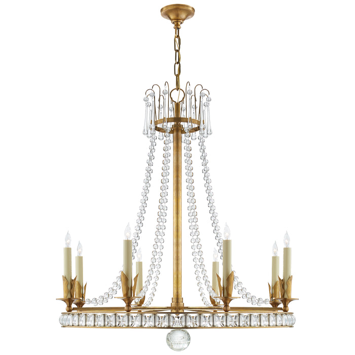 Visual Comfort Signature SN 5108HAB Eight Light Chandelier, Hand-Rubbed Antique Brass
