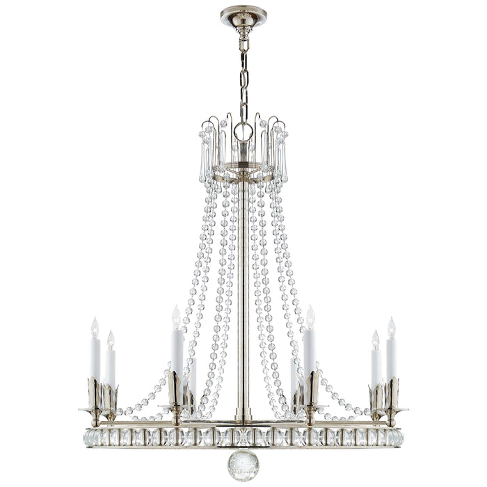Visual Comfort Signature SN 5108PN Eight Light Chandelier, Polished Nickel