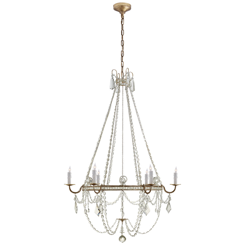 Visual Comfort Signature SP 5031GI-CG Six Light Chandelier, Gilded Iron