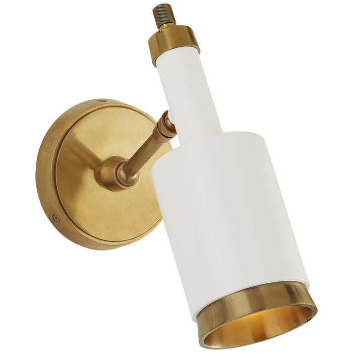 Visual Comfort Signature TOB 2097HAB/WHT One Light Wall Sconce, Hand-Rubbed Antique Brass and White
