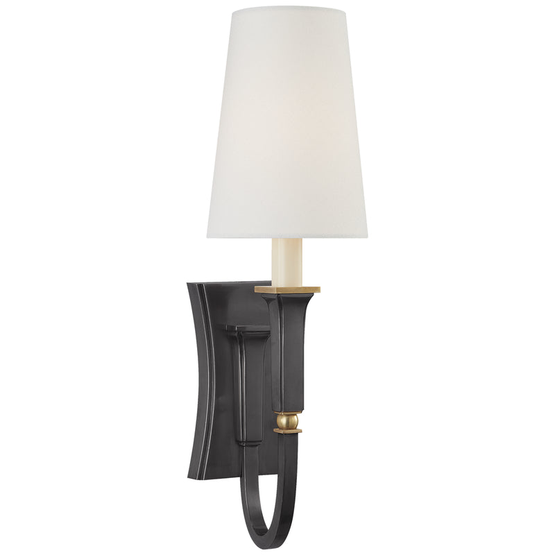 Visual Comfort Signature TOB 2272BZ/HAB-L One Light Wall Sconce, Bronze with Antique Brass
