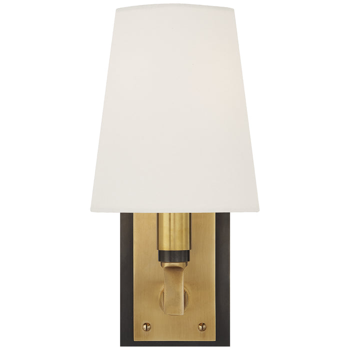 Visual Comfort Signature TOB 2284BZ/HAB-L One Light Wall Sconce, Bronze with Antique Brass