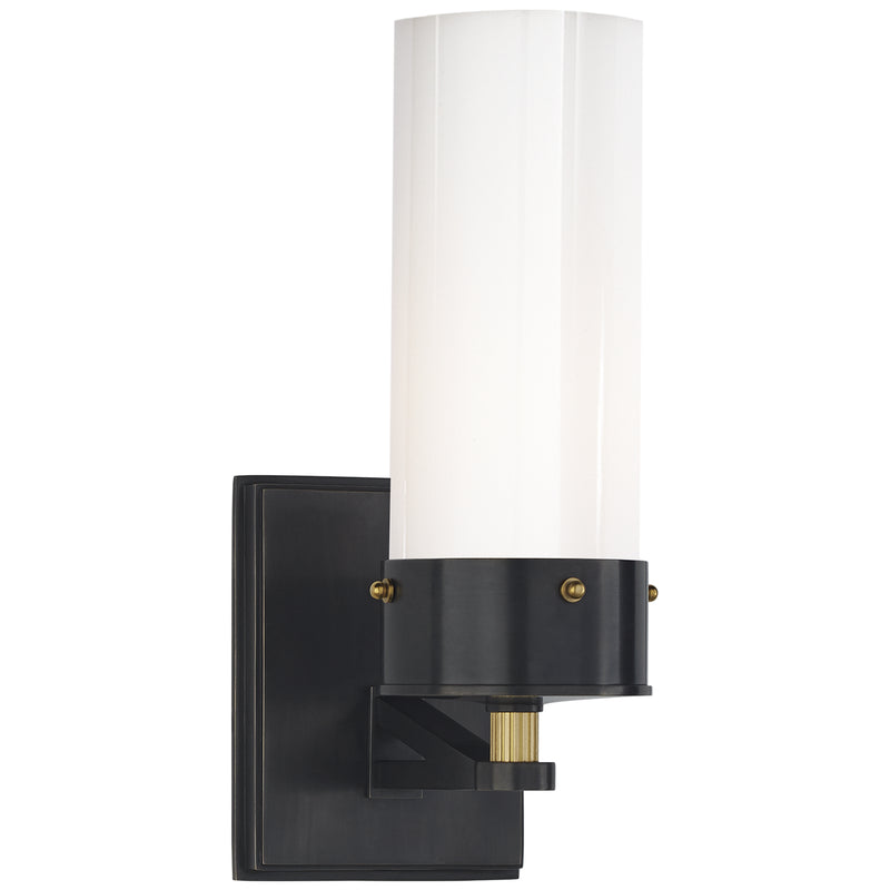 Visual Comfort Signature TOB 2314BZ/HAB-WG One Light Bath Sconce, Bronze and Hand-Rubbed Antique Brass