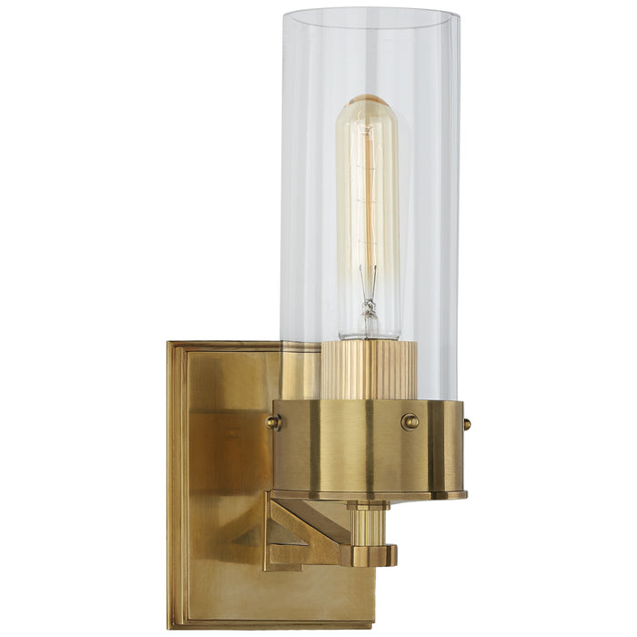Visual Comfort Signature TOB 2314HAB-CG One Light Bath Sconce, Hand-Rubbed Antique Brass