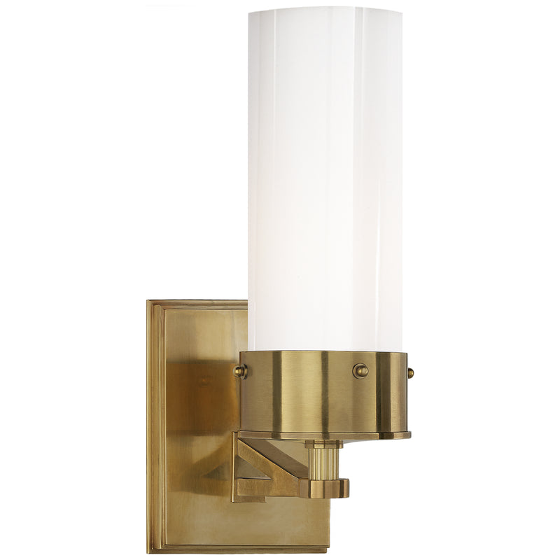 Visual Comfort Signature TOB 2314HAB-WG One Light Bath Sconce, Hand-Rubbed Antique Brass
