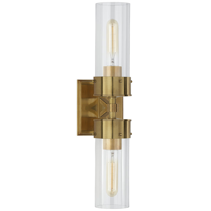 Visual Comfort Signature TOB 2315HAB-CG Two Light Bath Sconce, Hand-Rubbed Antique Brass