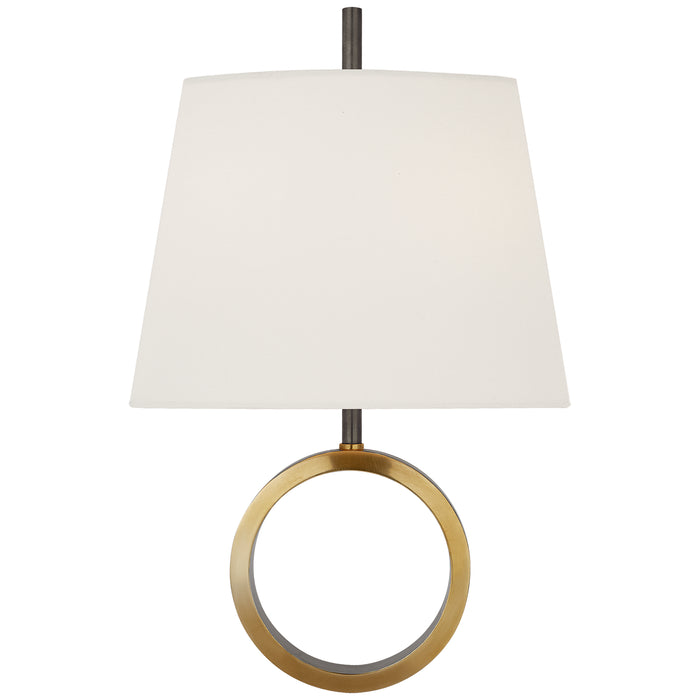 Visual Comfort Signature TOB 2630BZ/HAB-L Two Light Wall Sconce, Bronze with Antique Brass