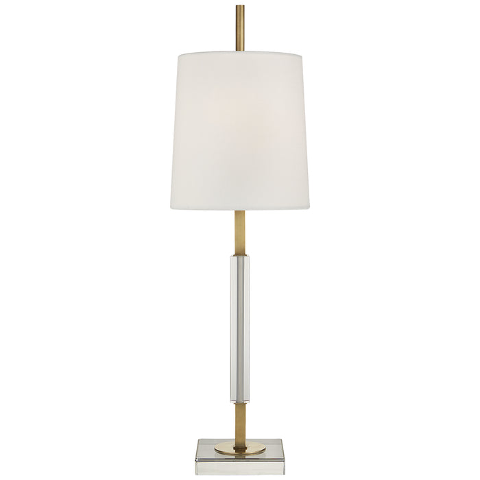 Visual Comfort Signature TOB 3627HAB/CG-L One Light Table Lamp, Hand-Rubbed Antique Brass with Crystal