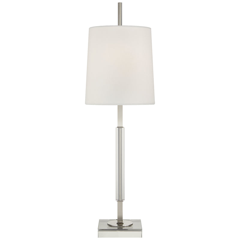 Visual Comfort Signature TOB 3627PN/CG-L One Light Table Lamp, Polished Nickel with Crystal