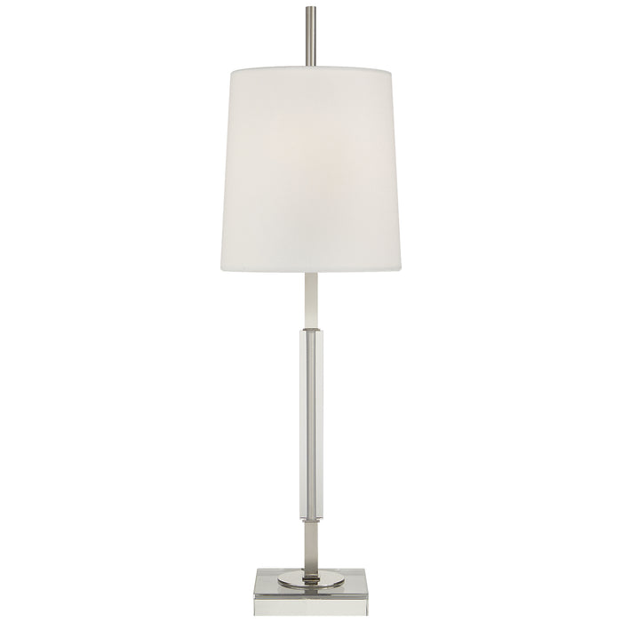 Visual Comfort Signature TOB 3627PN/CG-L One Light Table Lamp, Polished Nickel with Crystal