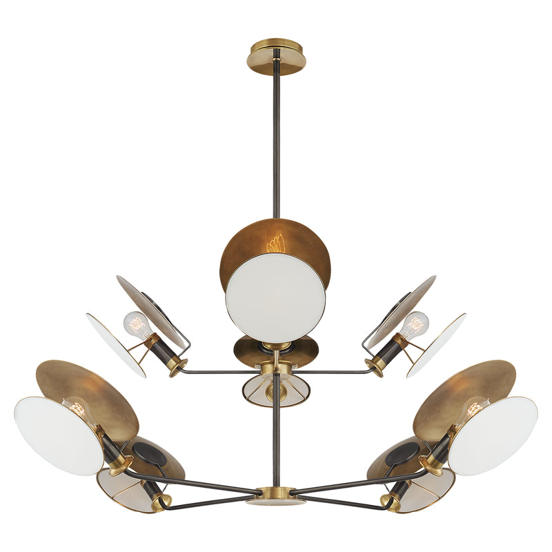 Visual Comfort Signature TOB 5290BZ/HAB-L Eight Light Chandelier, Bronze and Hand-Rubbed Antique Brass
