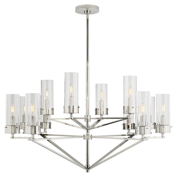 Visual Comfort Signature TOB 5303PN-CG 12 Light Chandelier, Polished Nickel