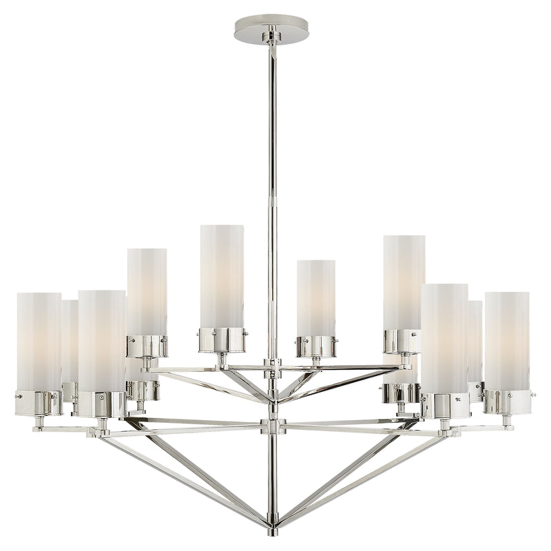 Visual Comfort Signature TOB 5303PN-WG 12 Light Chandelier, Polished Nickel