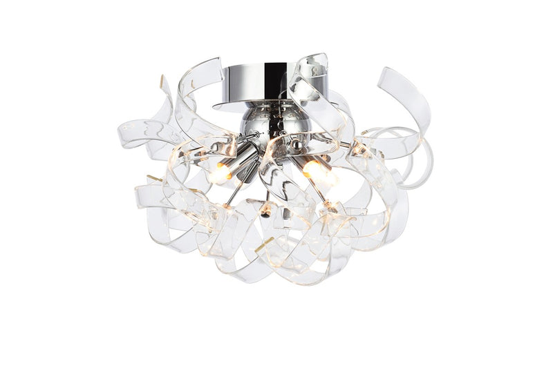 Elegant Lighting 2104F14C Four Light Flush Mount/ Wall Sconce, Chrome