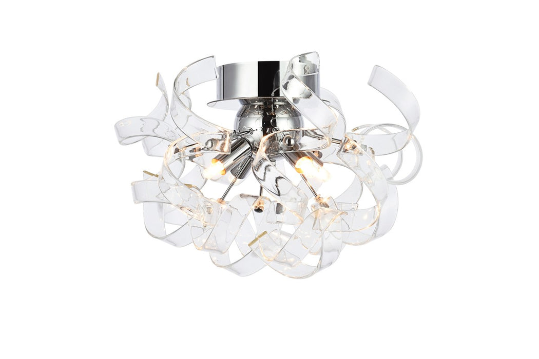 Elegant Lighting 2104F14C Four Light Flush Mount/ Wall Sconce, Chrome