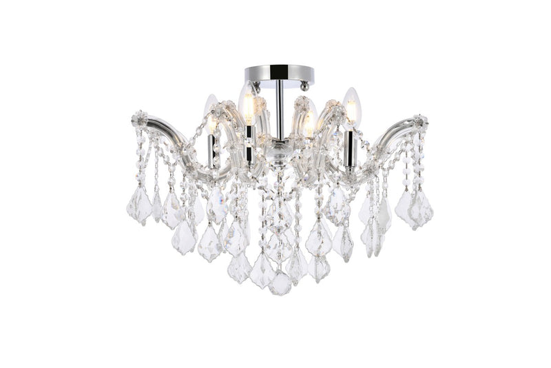 Elegant Lighting 2800F18C/RC Four Light Flush Mount, Chrome