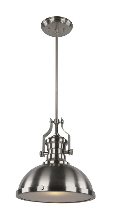 Matteo Lighting C53802BN One Light Pendant, Brushed Nickel