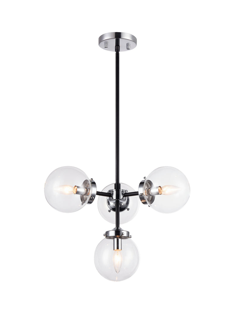 Matteo Lighting C72304CHCL Four Light Pendant, Chrome