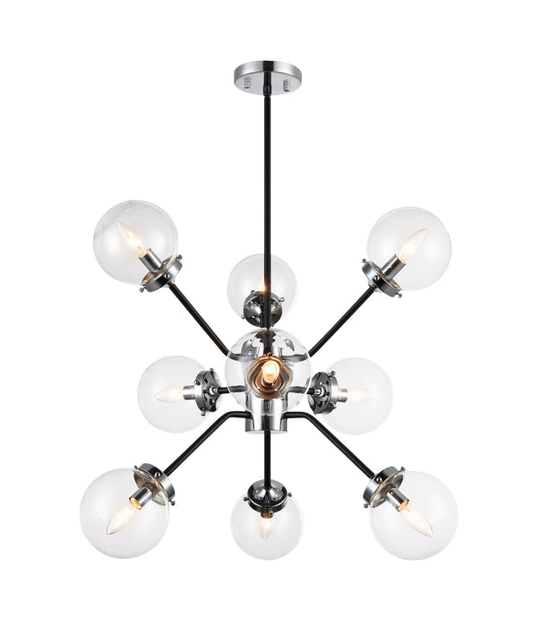 Matteo Lighting C72309CHCL Nine Light Chandelier, Chrome