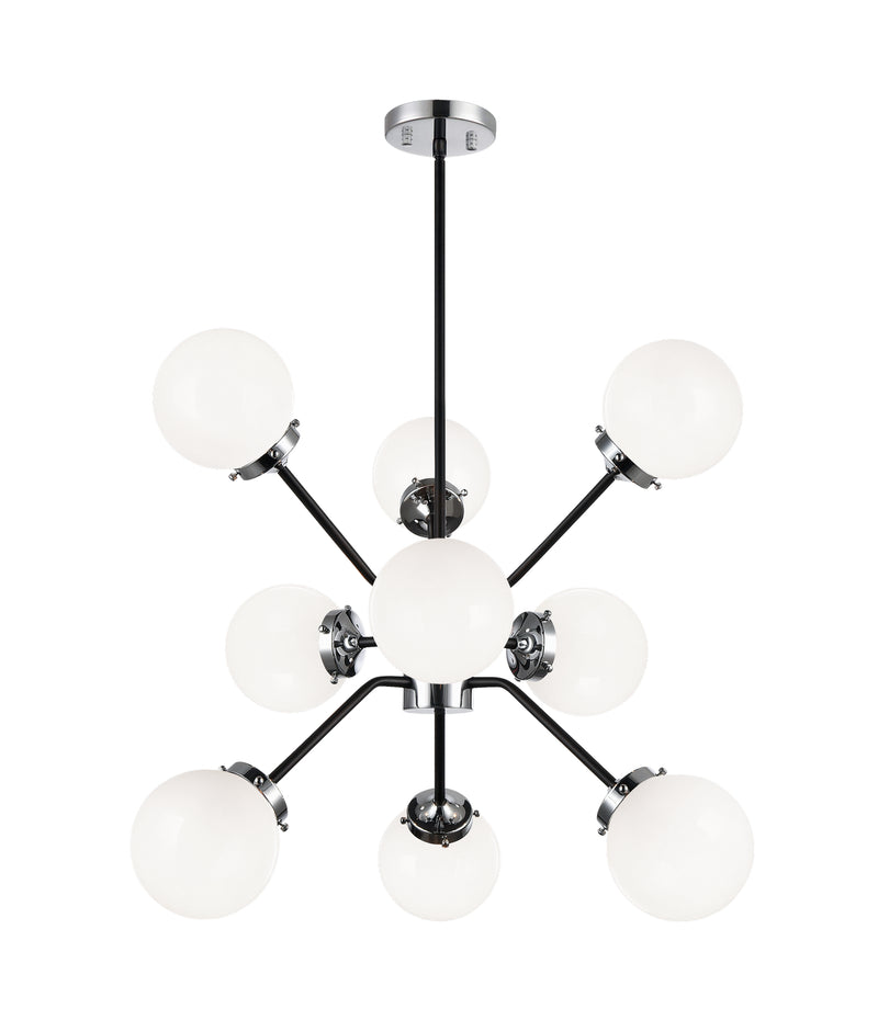 Matteo Lighting C72309CHOP Nine Light Chandelier, Chrome