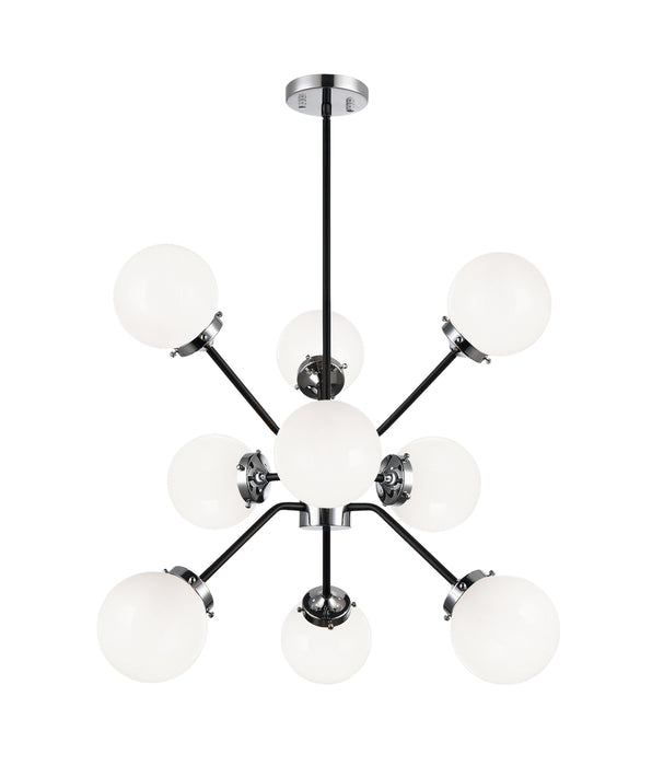 Matteo Lighting C72309CHOP Nine Light Chandelier, Chrome