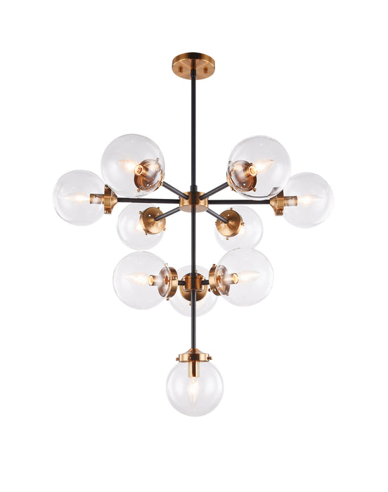 Matteo Lighting C72310AGCL Ten Light Chandelier, Aged Gold Brass